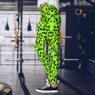 Legging Impressão de Leopardo verde-claro Impressão Tigr