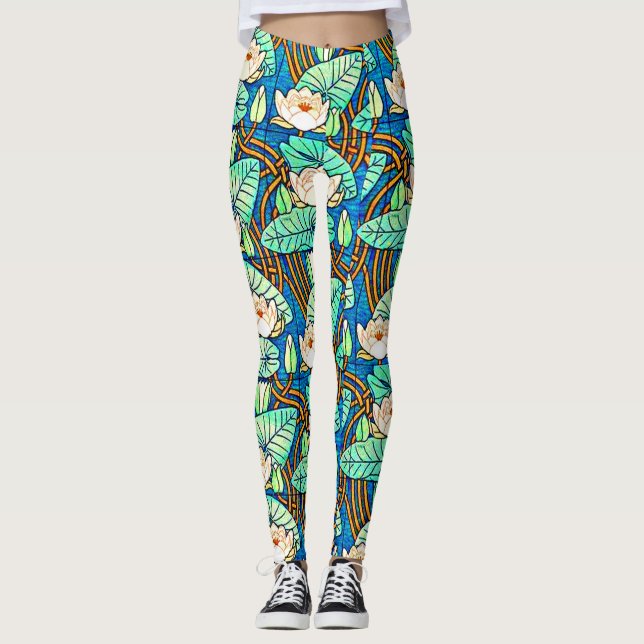 Legging impressão de lírio de água (Frente)