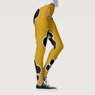 Legging Impressão de mão preta e bronzeada sobre fundo dou