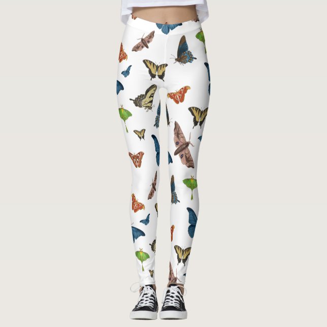 Legging impressão de mariposa assustadora de halloween (Frente)