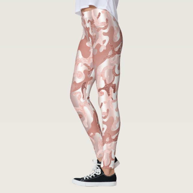Legging Impressão de mármore rosa, cor de rosa, com Rosa m (Esquerda)