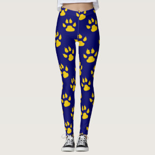 Legging Impressão de padrão de pata azul-marinho