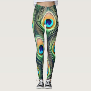 Legging Impressão de pavão exótico
