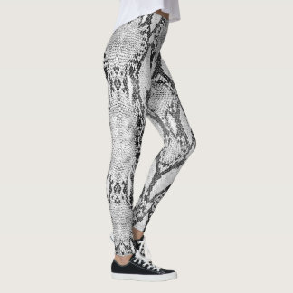 Legging Impressão de pele Cobra branca