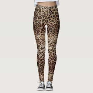 Legging Impressão de pele de Leopard