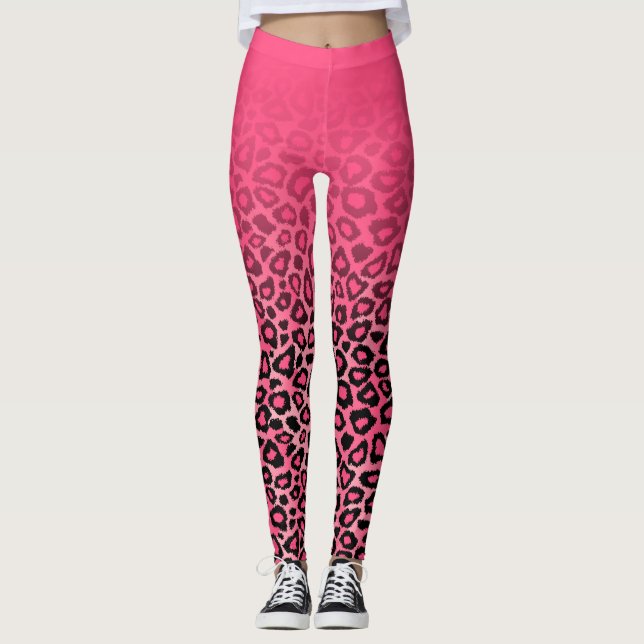 Legging Impressão de Pele de Pele de Leopardo Quente Gradi (Frente)