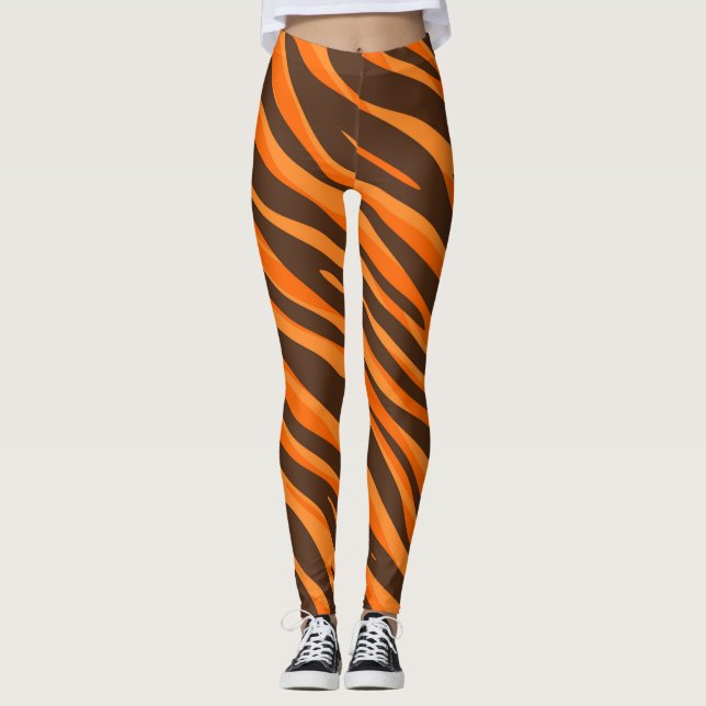 Legging Impressão de pele de Tigre (Frente)
