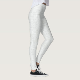 Legging Impressão de Pele Realista Crocodilo Branco