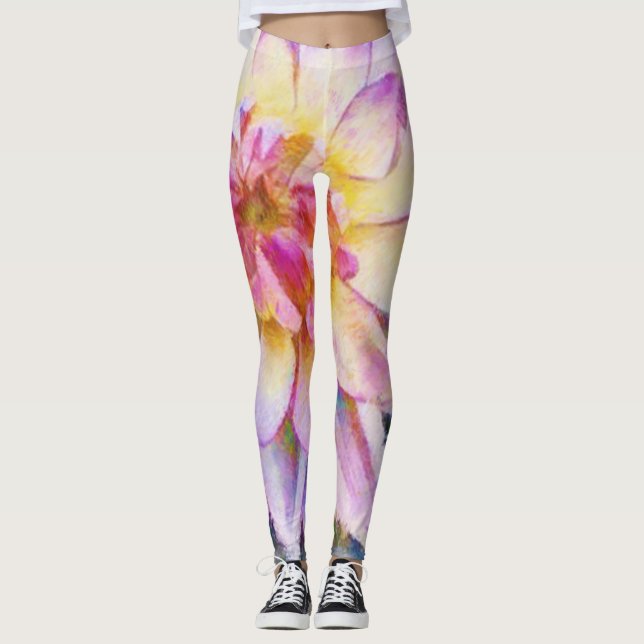 Legging Impressão de Pernas de Água Lily (Frente)