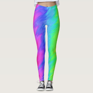Legging Impressão de Pernas de Stripe Vertical
