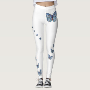 Legging Impressão de primavera para-muralhas-borboletas