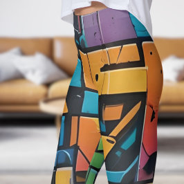 Legging Impressão de Riot Abstrato