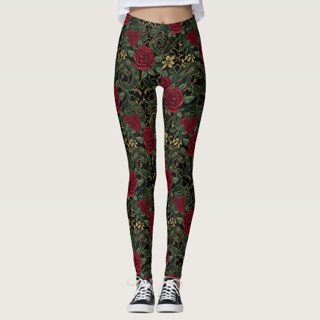 Legging Impressão de Rosa Serpente (Frente)