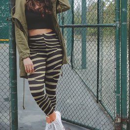 Legging Impressão de Sage Green Zebra