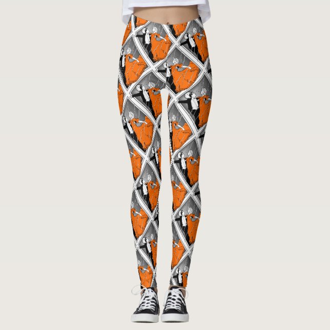 Legging Impressão de sala de Casal dançante (Frente)