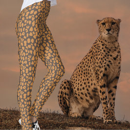 Legging Impressão de Tigre Castanho