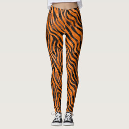 Legging Impressão de Tigre de Aquarela