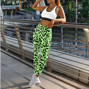 Legging Impressão de Tigre Verde Claro