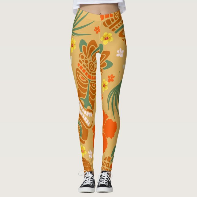 Legging Impressão de Tiki (Frente)