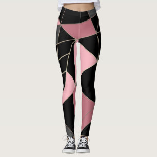 Legging Impressão de triângulos geométricos abstrato mo