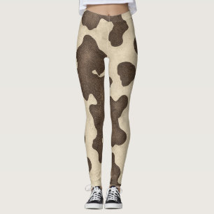 Legging Impressão de Vaca Marrom Rústica Rodeio Western Co