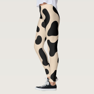 Legging Impressão de Vaca Negra