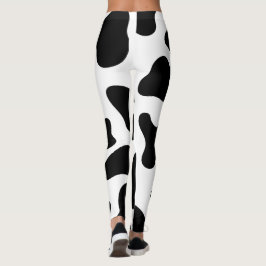 Legging Impressão de Vaca Preto e Branco