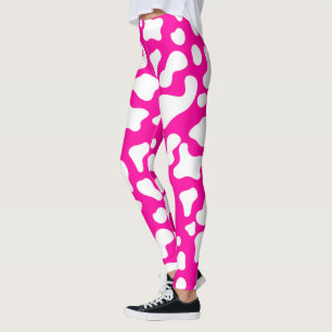 Legging Impressão de vaca rosa