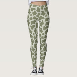 Legging Impressão de Vaca Verde Sage