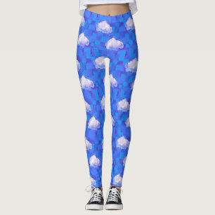 Legging Impressão de Verificação de Céu Surreal Nublad