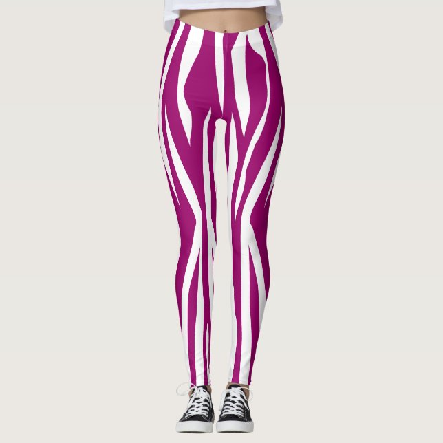 Legging Impressão de Zebra Magenta (Frente)