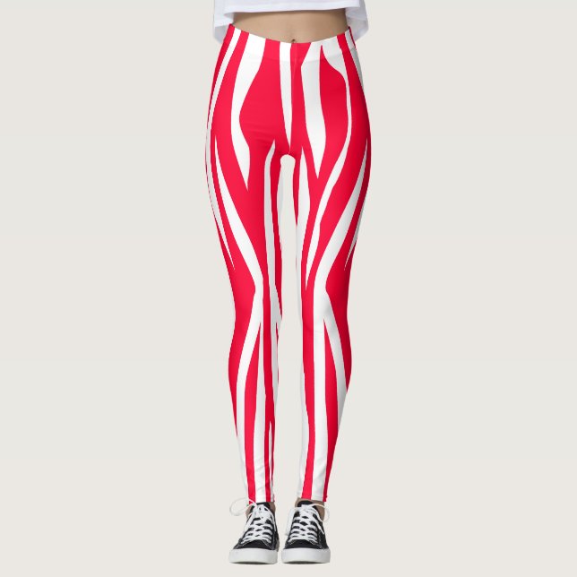 Legging Impressão de Zebra Vermelha (Frente)
