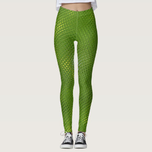 Legging Impressão do lagarto verde