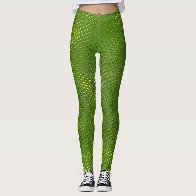 Legging Impressão do lagarto verde (Frente)