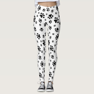 Legging Impressão do teste padrão das patas do cão