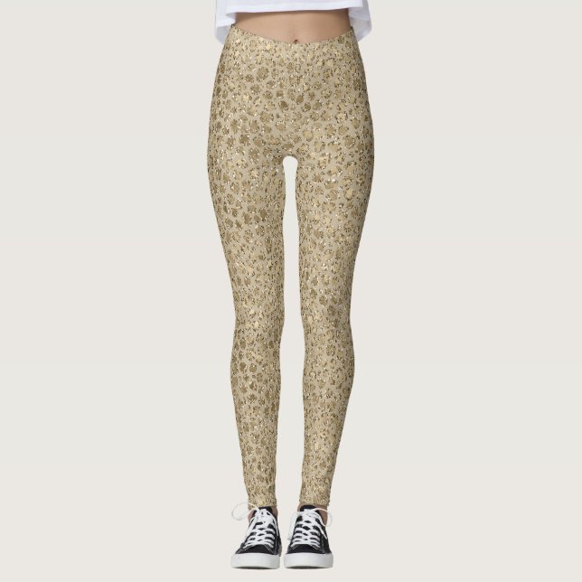 Legging Impressão Dourada antiga Leopard     (Frente)