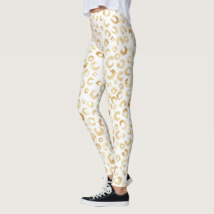 Legging Impressão Dourada brilhante Elegante Leopard Anim