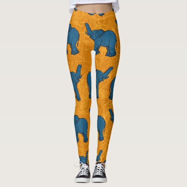 Legging Impressão em animais africanos (Frente)