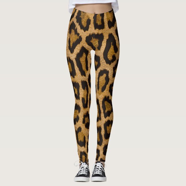 Legging Impressão em animais castanho-negro-leopardo-amare (Frente)