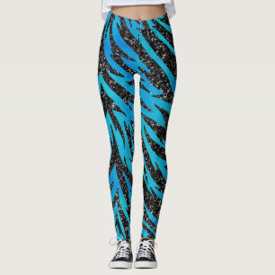 Legging Impressão em animais com risca azul e preta