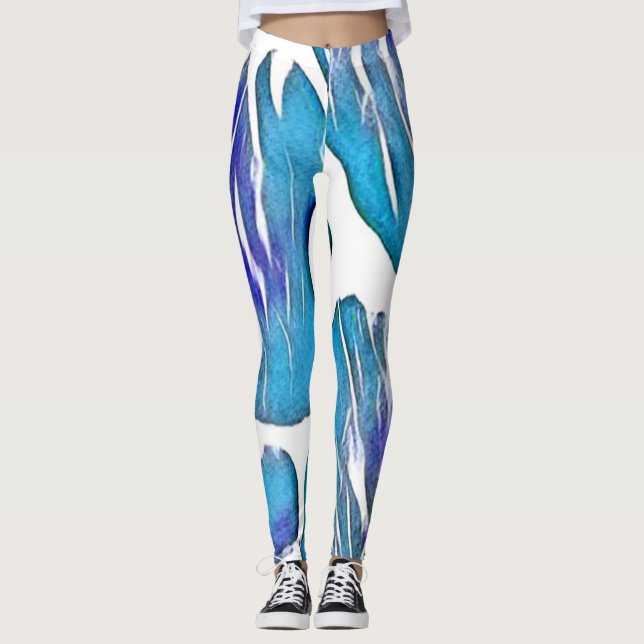 Legging Impressão em Animais de Girafa Azul (Frente)