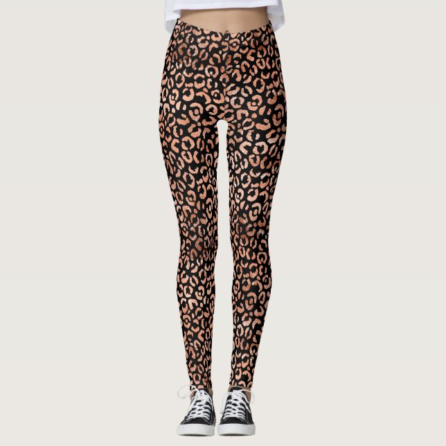 Legging Impressão em animais de leopardo-chic monograma (Frente)