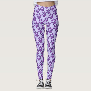 Legging impressão em pata cinzenta - roxa