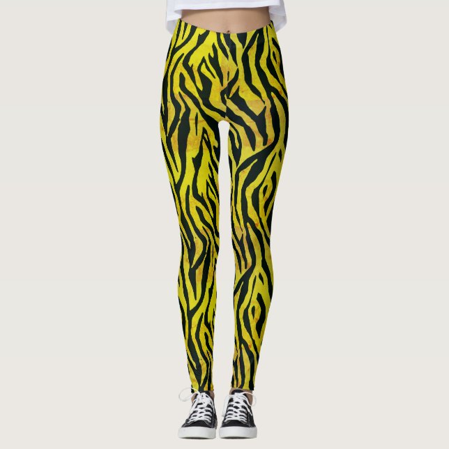Legging Impressão em zebra amarela e negra (Frente)