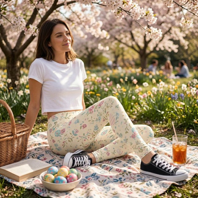 Legging Impressão Floral de Primavera Fofa - Floral Miúda  (Criador carregado)