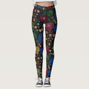 Legging Impressão Floral Meia-Noite