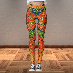 Legging Impressão Floral Persa Decorativo