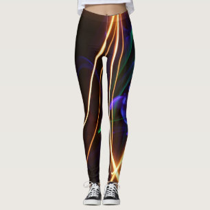Legging Impressão Gráfico de Linhas Laser Light