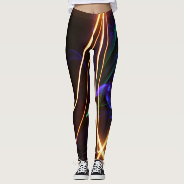 Legging Impressão Gráfico de Linhas Laser Light (Frente)