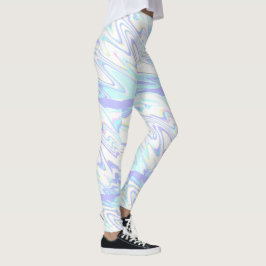 Legging Impressão Holográfica Amarela Púrpura Pastel Azul